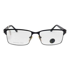 Maui And Sons Black Stainless Steel Rectangular Eyeglass Frames 53/16/140